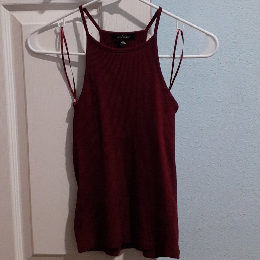 Ambiance Slim-fit Tank Top (Dark Red)